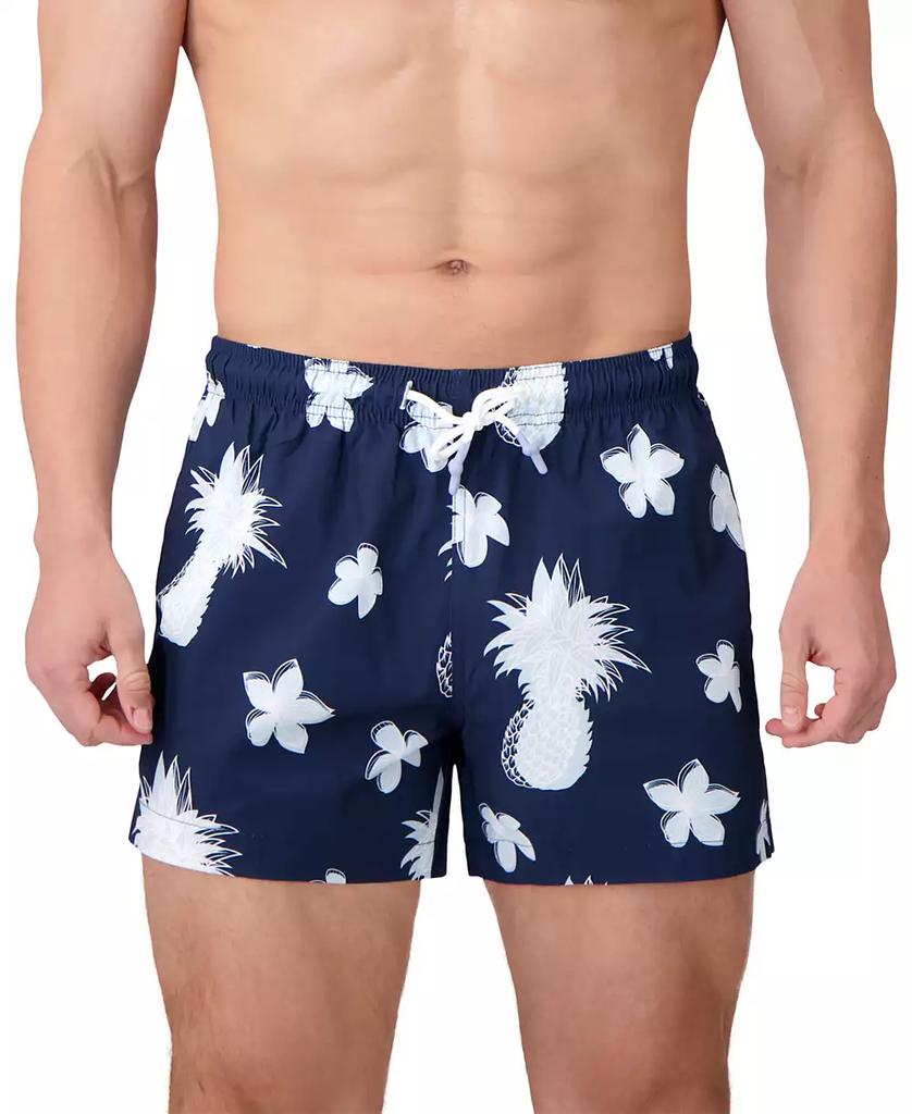 Sunset and Vines Men's Tropical-Pattern Woven Swim Trunks