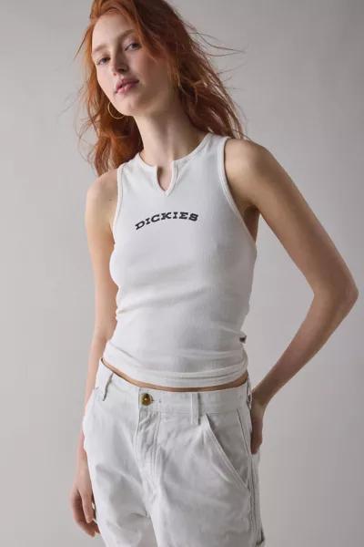 DICKIES Dickies Graphic Split V-Neck Cropped Tank Top