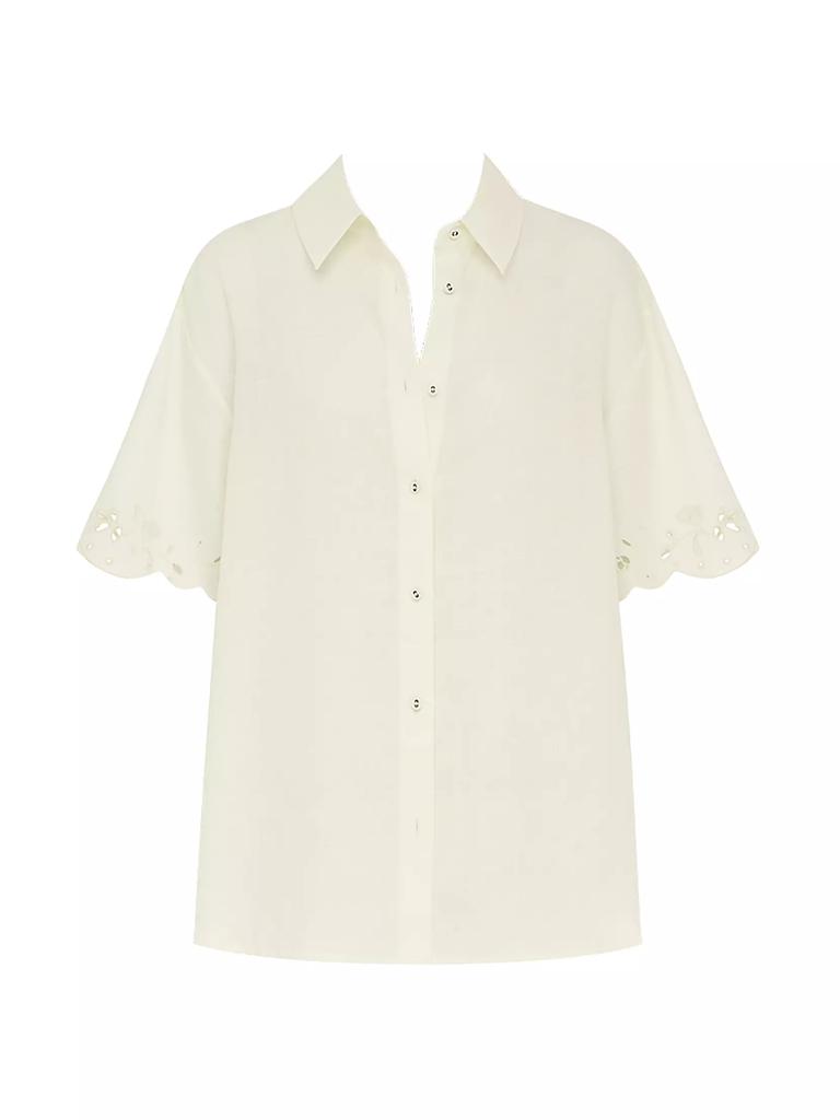 Peony Memoir Linen Cover-Up Shirt