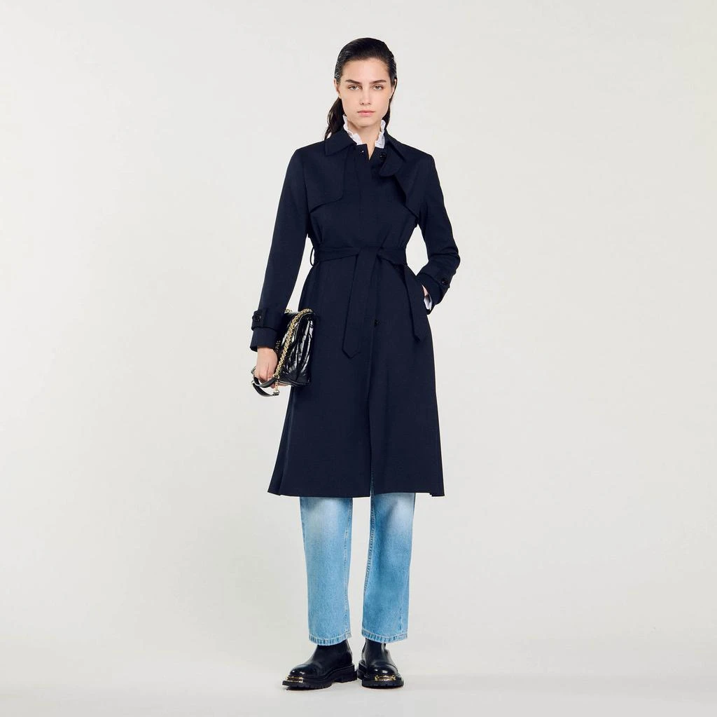 Sandro Trench coat with pleated inset 1