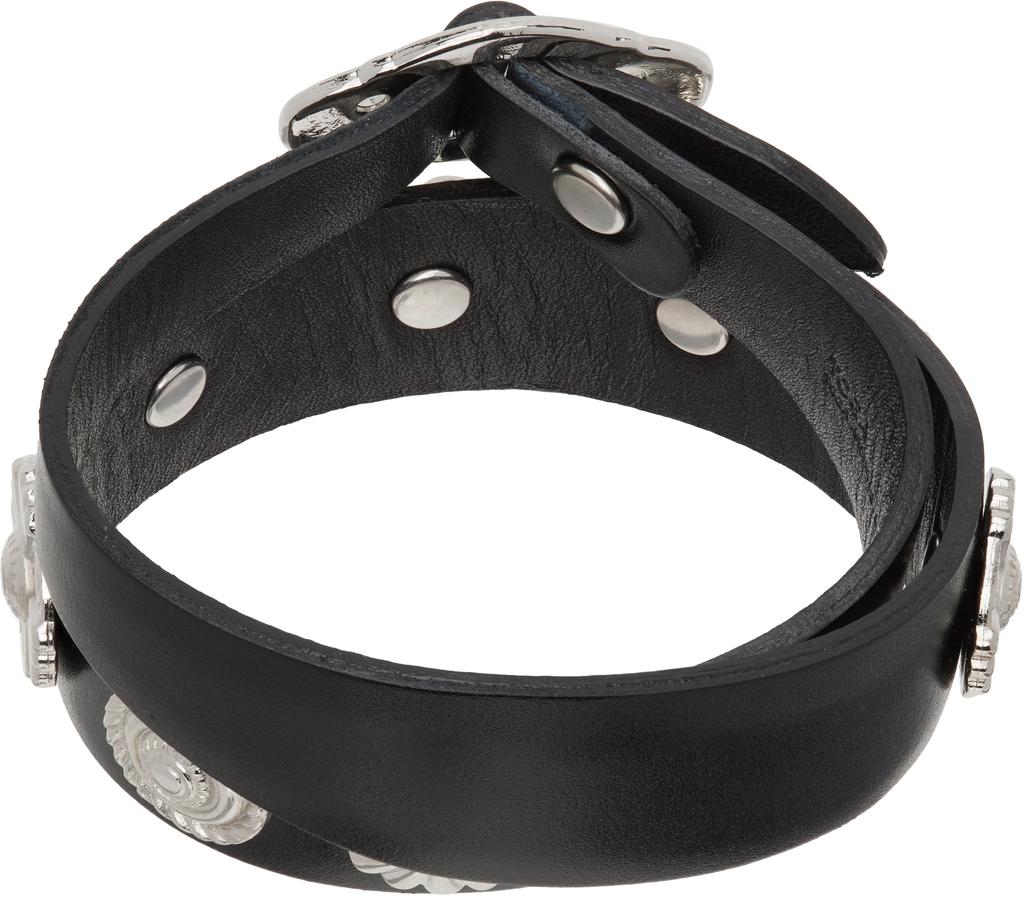 Shop Black Double Leather Bangle Bracelet on Sale at BeyondStyle