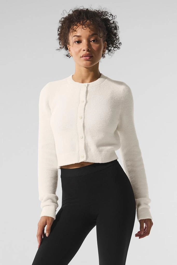 Alo Snuggle Up Sweater Cropped Cardigan - Ivory 1