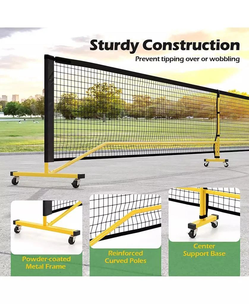 Costway Portable Pickleball Net 22 FT Regulation Size Pickle Ball Net System for Outdoor 7