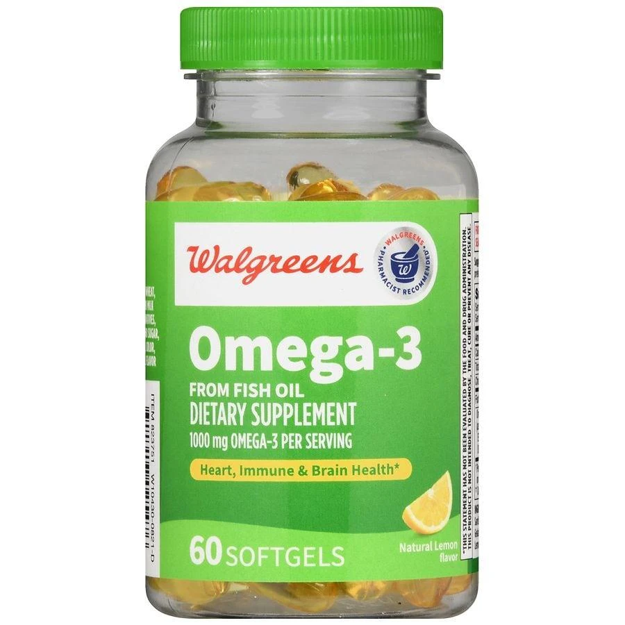 Walgreens Omega-3 Softgels (60 days) Natural Lemon 2