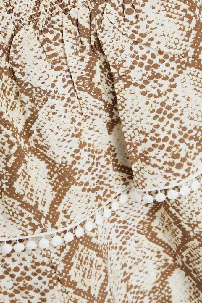 MELISSA ODABASH Keri tiered snake-print voile mini dress 4