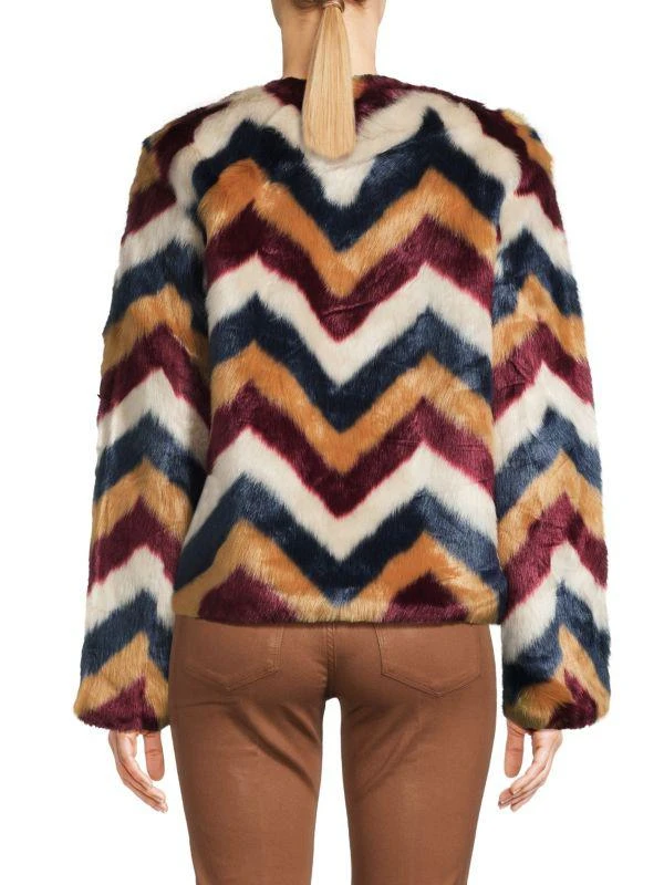 Unreal Fur Faux Fur Chevron Pattern Jacket 2