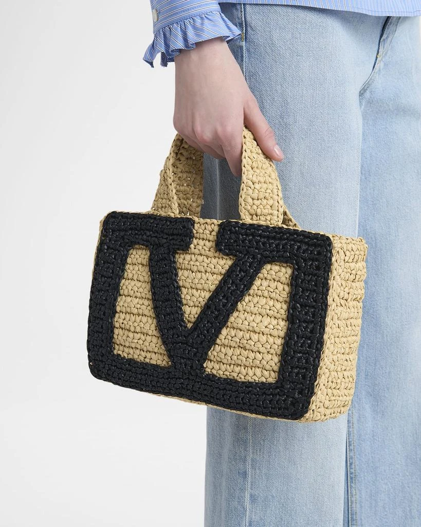 Valentino Viva Superstar Crochet Raffia Small Tote Bag 2