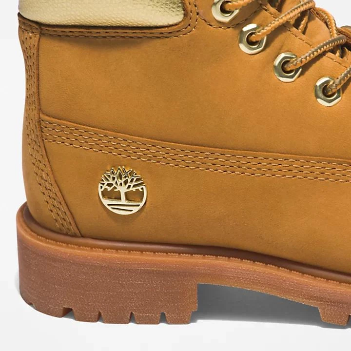 Timberland Timberland® Premium 6 Inch Boot for Youth in Yellow/Gold 7