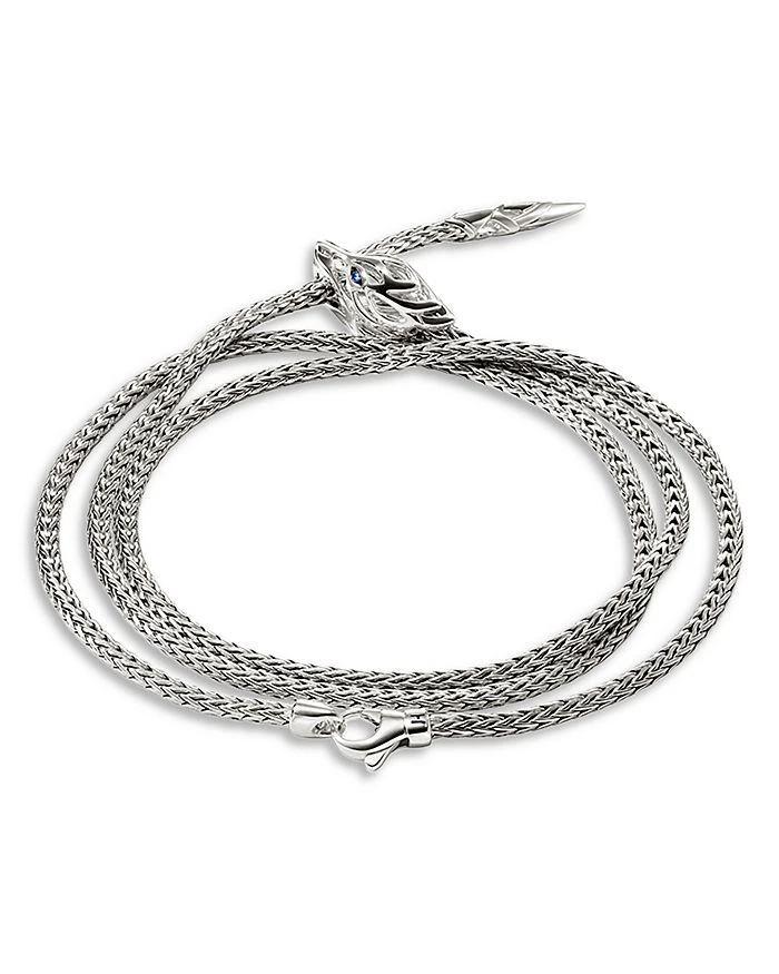 John Hardy Sterling Silver Blue Sapphire Naga Wrap Bracelet 6