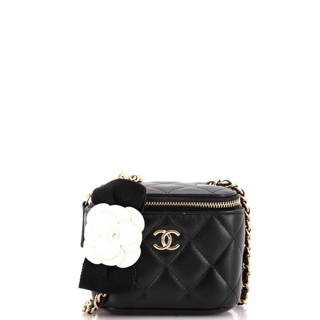 Chanel Camellia Bow Vanity Case with Chain Quilted Lambskin Mini 1