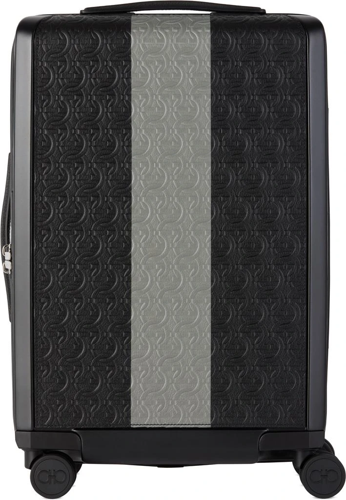 Salvatore Ferragamo Black Embossed Gancini Trolley Suitcase 1