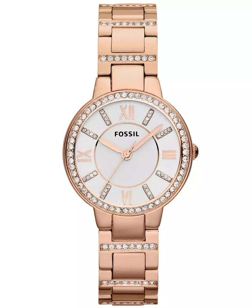 Fossil Women's Virginia Rose Gold-Tone Stainless Steel Bracelet Watch 30mm ES3284 1