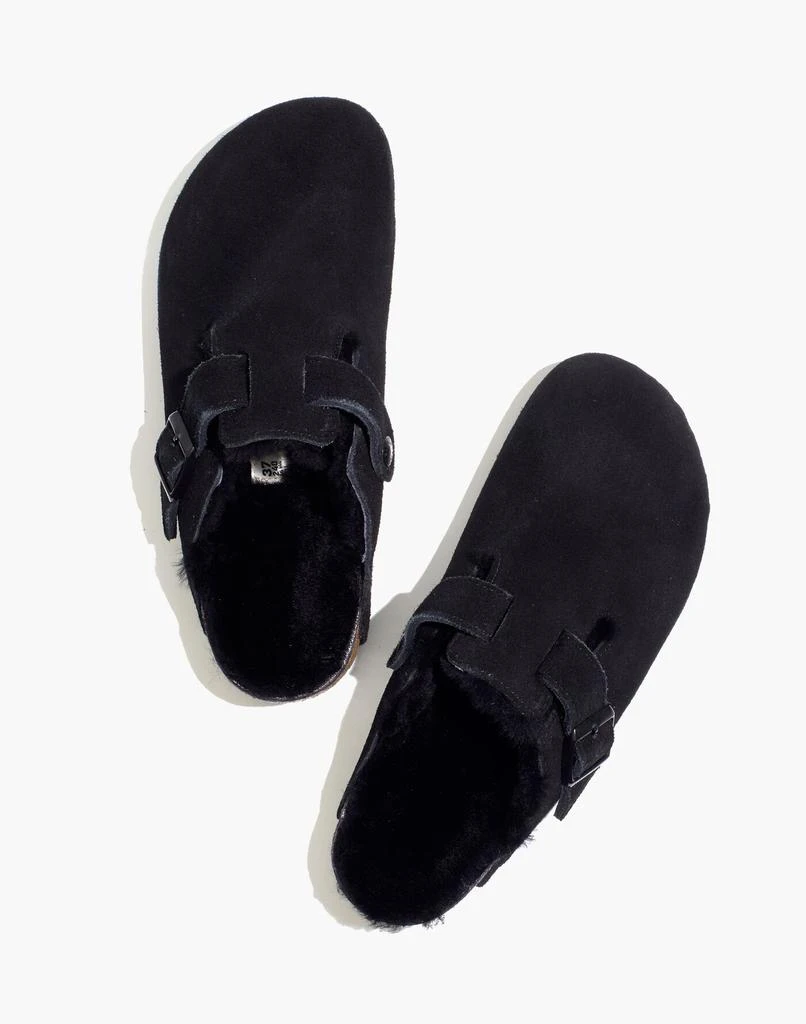 Birkenstock Suede Boston Clogs in Shearling 1