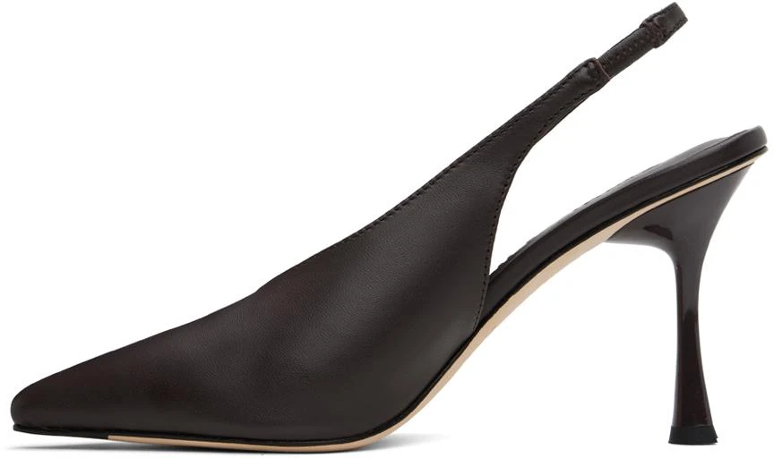 Studio Amelia Brown Razor Slingback Heels 3
