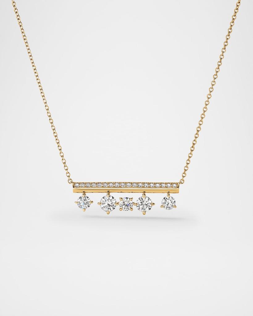 Hearts On Fire 18K Yellow Gold Barre Floating Diamond Pave Pendant Necklace