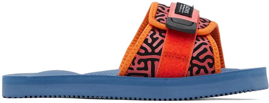 Suicoke Orange & Blue PADRI-PT06 Sandals 1