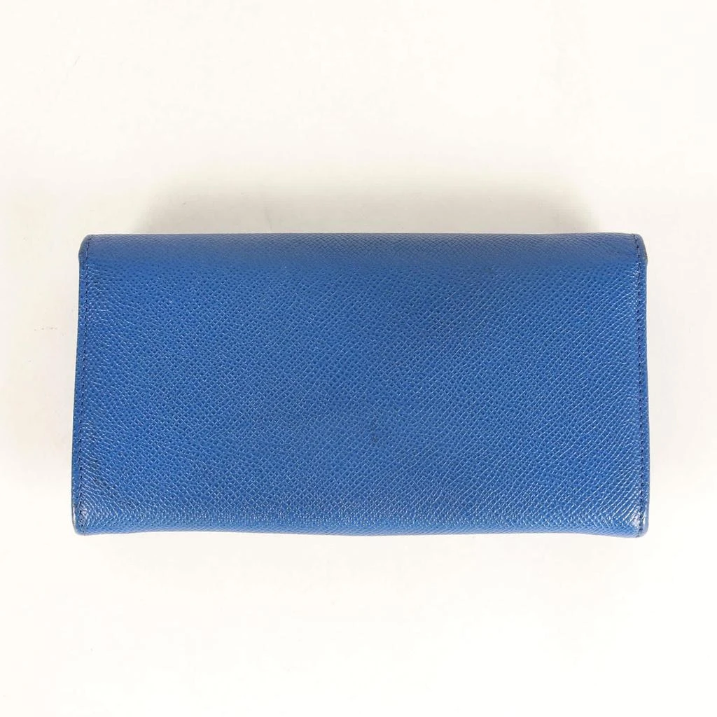 BVLGARI blue Leather Long Wallet (Bi-Fold) (Pre-Owned) 2