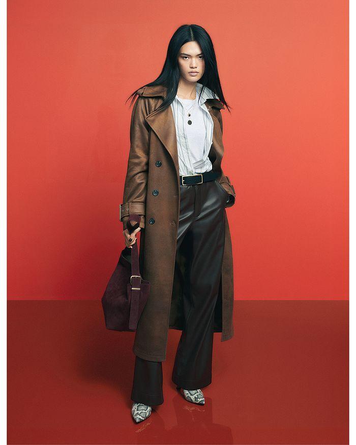 Avec Les Filles Faux Leather Trench Coat