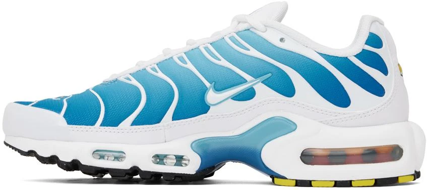 NIKE White & Blue Air Max Plus Sneakers 3