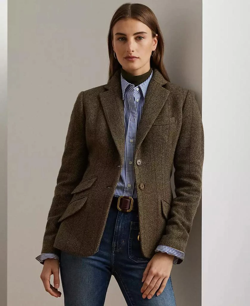 Ralph Lauren Women's Wool-Blend Herringbone Tweed Blazer 1