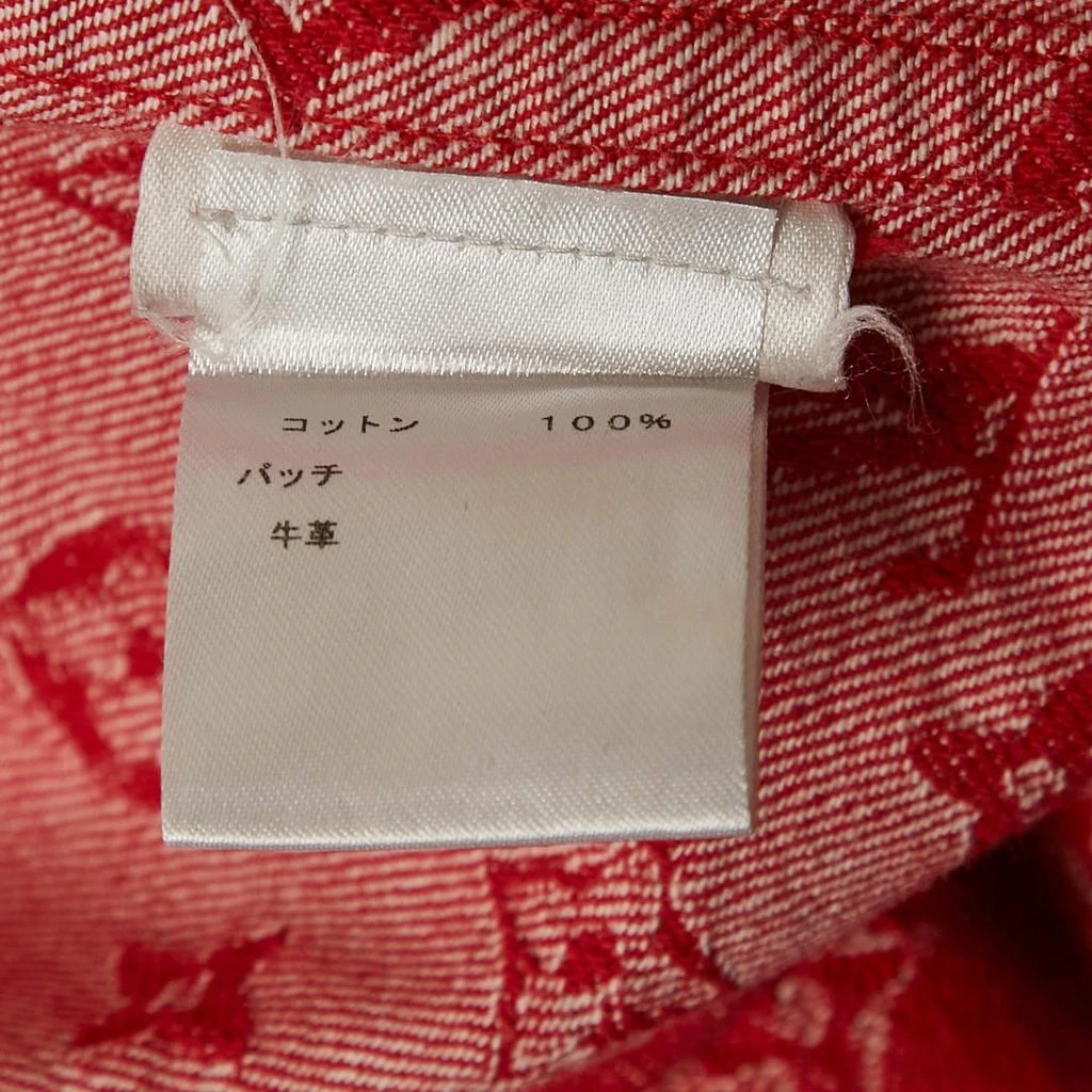Louis Vuitton Louis Vuitton x Supreme Red Monogram Denim Baseball Shirt M 6