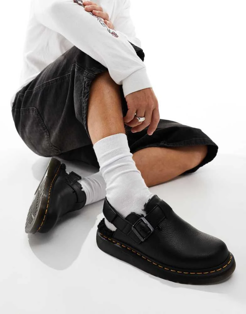 Dr. Martens Dr Martens Jorge II fur lined mules in black leather 1