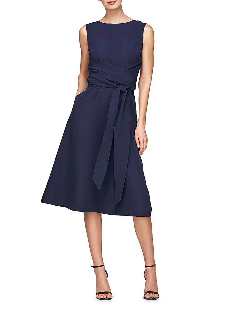Kay Unger Josette Wrap Sash Midi-Dress 2