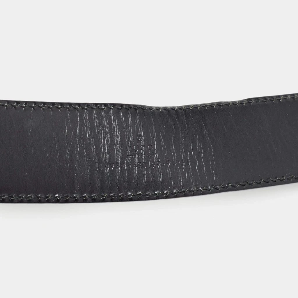 Gucci Gucci Black Guccissima Leather Interlocking G Buckle Belt 90CM 4