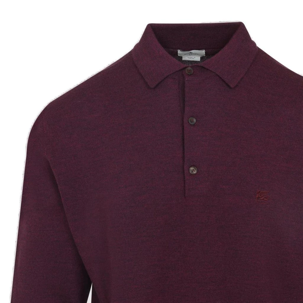 ETRO Etro Logo Embroidered Knit Polo Shirt 3