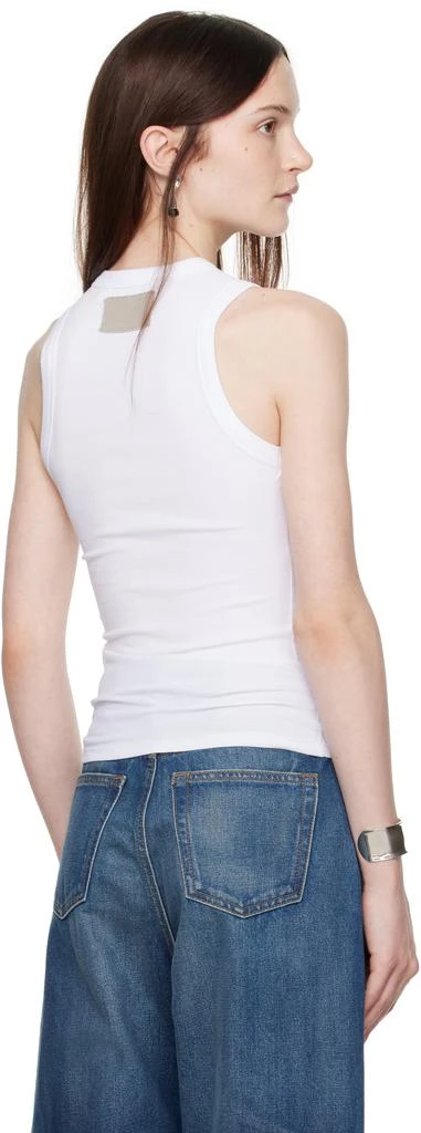 Aya Muse White Ribbed High Neck Tank Top 3
