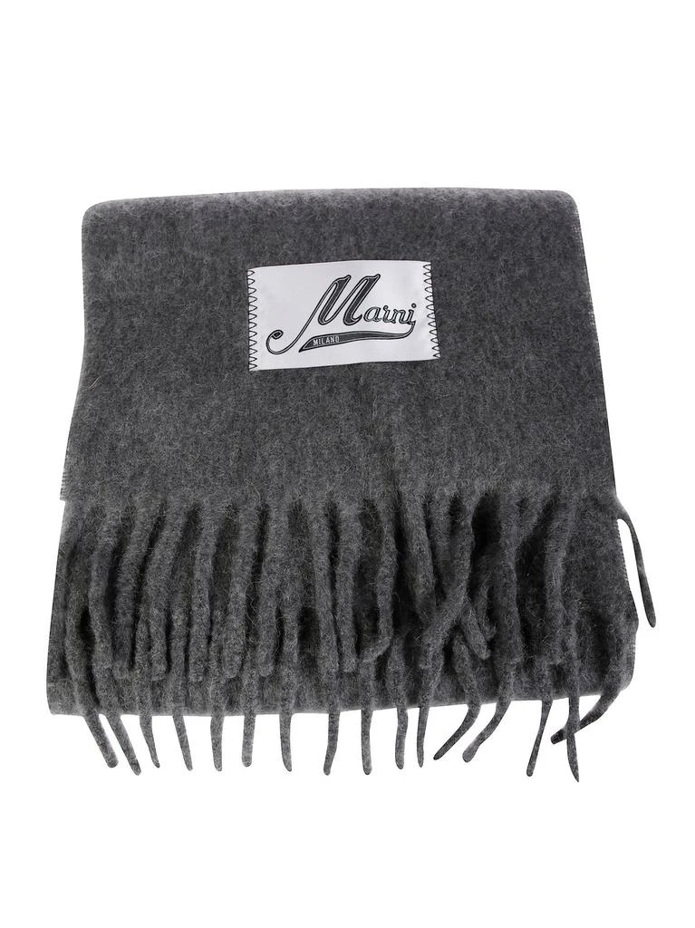 Marni Marni Logo Patch Fringed Scarf 1
