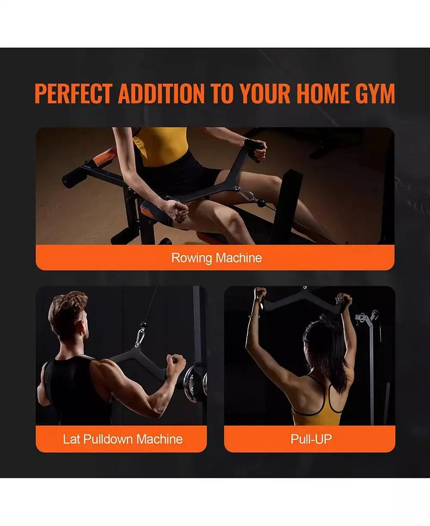 SUGIFT SUGFIT LAT Pulldown Bar Set 7-Piece Cable Row T-Bar V-Bar Attachments Rubber Grip 6