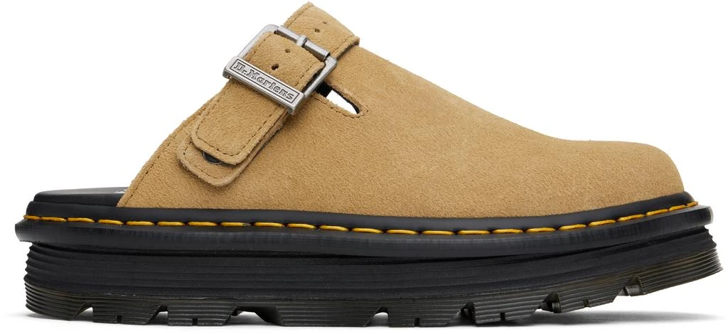 Dr. Martens Tan Zebzag Suede Platform Slip-on Loafers  display picture 1