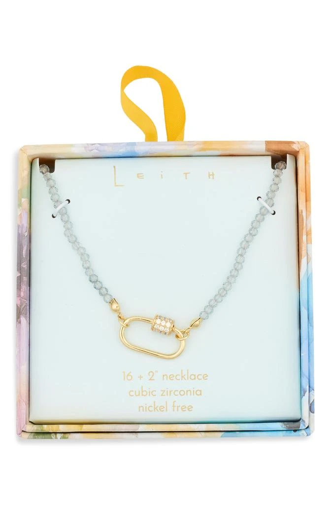 Leith Cubic Zirconia 
Crystal Beaded Carabiner Necklace
