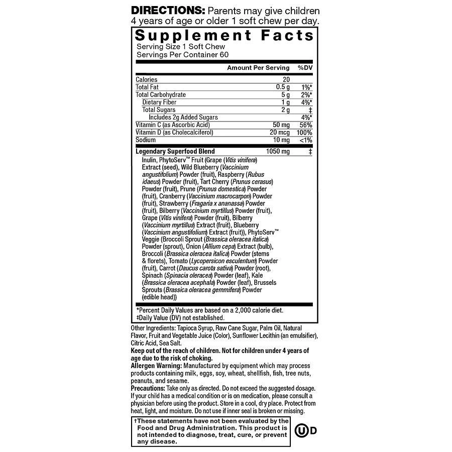 Force Factor Kids Super Chews Superfoods Very Berry Grape 3