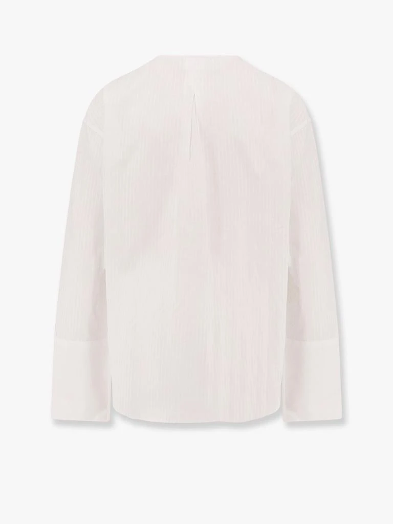 Closed Cotton striped shirt with rounded collar 2