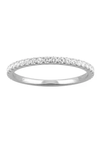 Charles 
Colvard 3/8 ct. t.w. Lab Created Moissanite Wedding Band in 14k White Gold