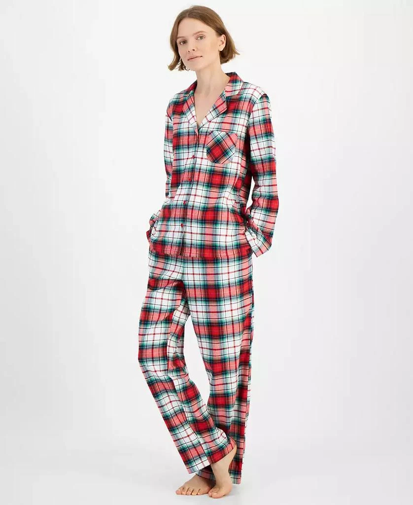 Holiday Lane Women's Winterton Plaid Notch Collar Matching Family Pajamas Set, Created for Macy's 1