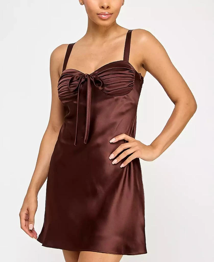 City Studios Juniors' Satin Bustier A-Line Slip Dress 4