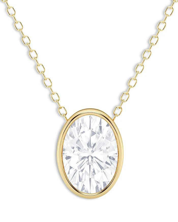 Bloomingdale
s Certified Lab Grown Oval Cut Diamond Bezel Set Pendant Necklace in 18K Yellow Gold, 3.0 tcw