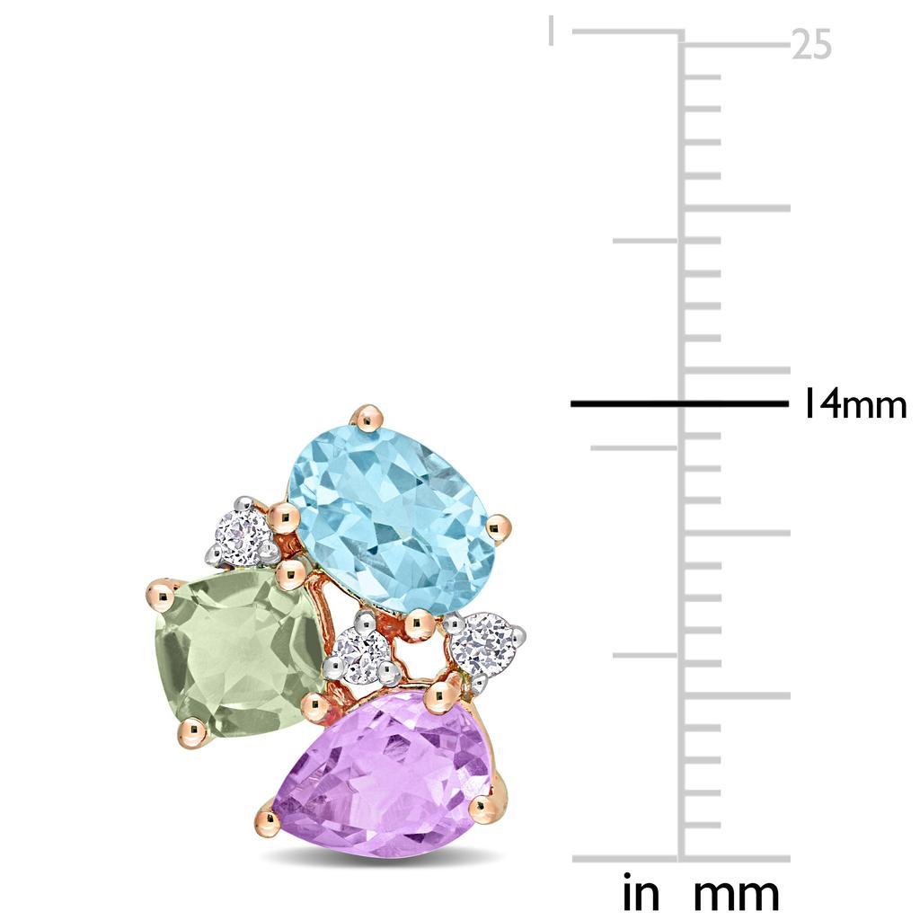 Mimi & Max 4 5/8 CT TGW Multi-Color Gemstone Earrings in Rose Plated Sterling Silver