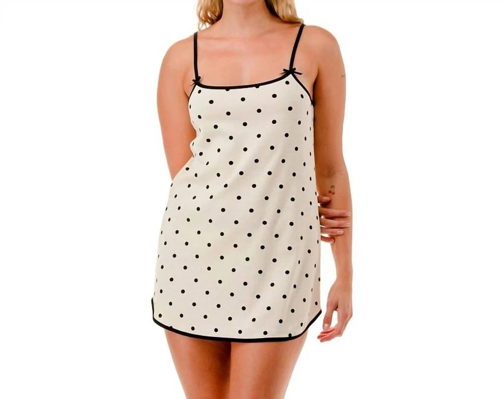 MARCUS ADLER Cotton Polka Dot Slip Dress