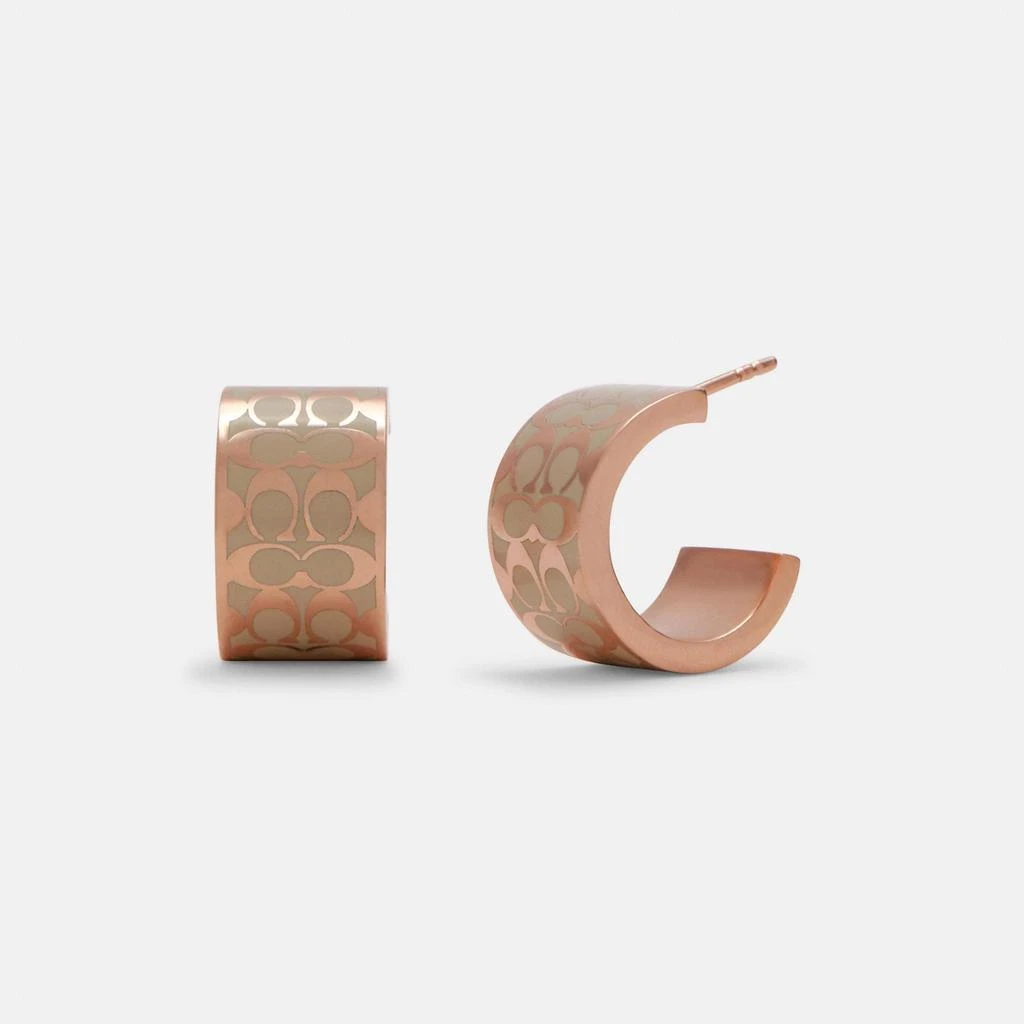 Coach Signature Huggie Earrings 2
