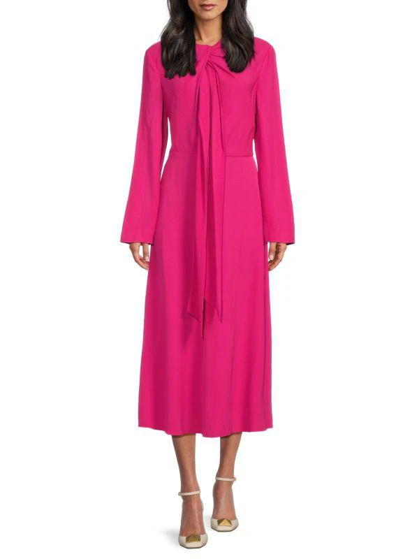 Valentino Long Sleeve Midi Sheath Dress 1