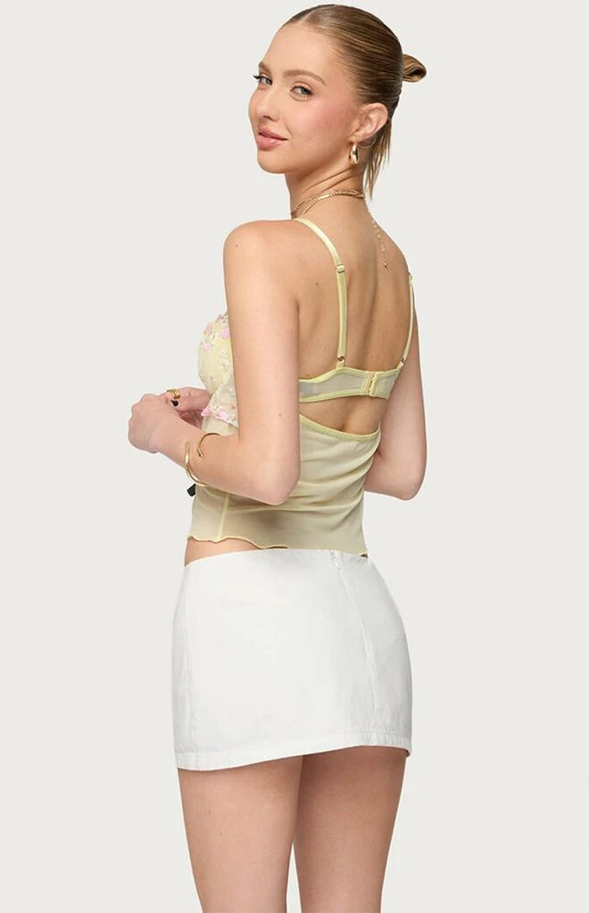 Edikted Embroidered Floral Sheer Bra Top 3