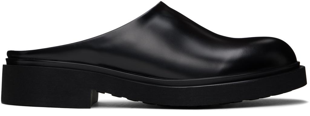 LEGRES Black Boxed Leather Clogs
