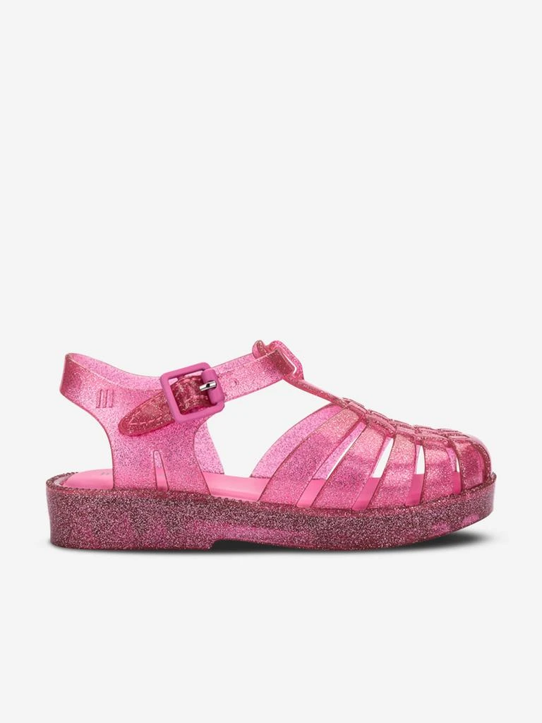 Mini Melissa Mini Melissa Girls Possession Shiny Glitter Sandals in Pink 1