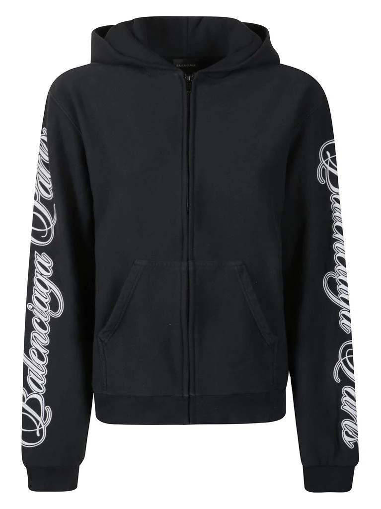 Balenciaga Balenciaga Cursive Zipped Hoodie from Cettire