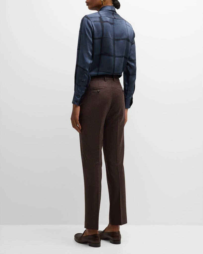 Kiton Mid-Rise Straight-Leg Crop Wool Pants 4