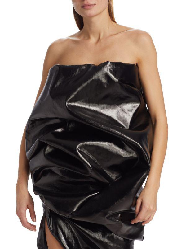 Rick Owens Hun Coated Denim Bustier Top